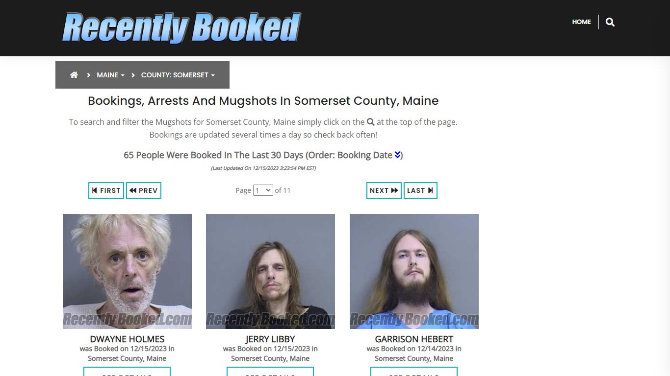 Recent bookings, Arrests, Mugshots in Somerset County, Maine