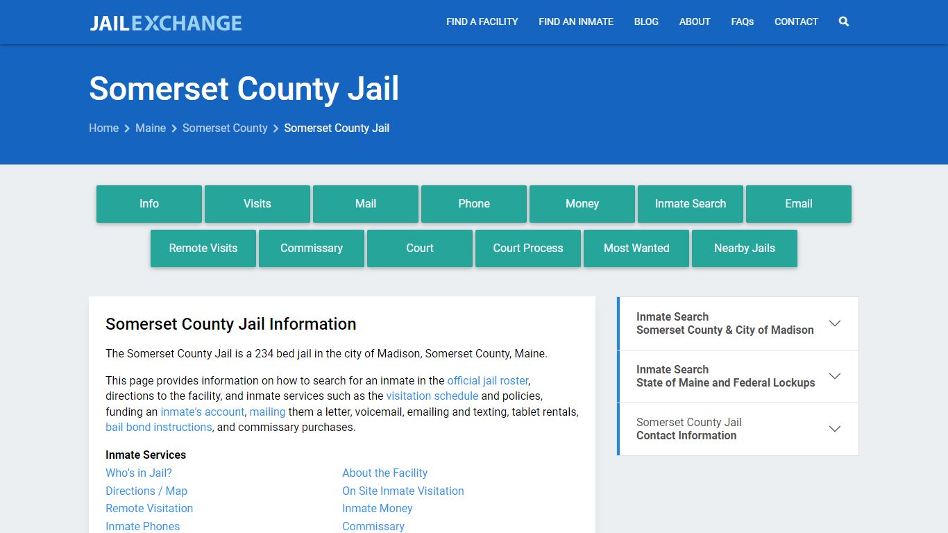 Somerset County Jail, ME Inmate Search & Services